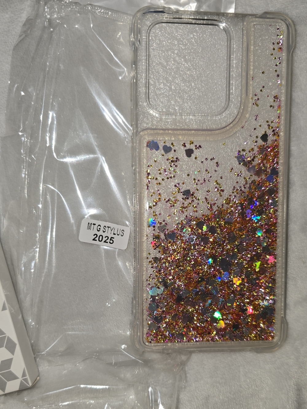 Motorola Moto G Stylus 2025 Clear Liquid Glitter Phone Case Holographic Sparkle